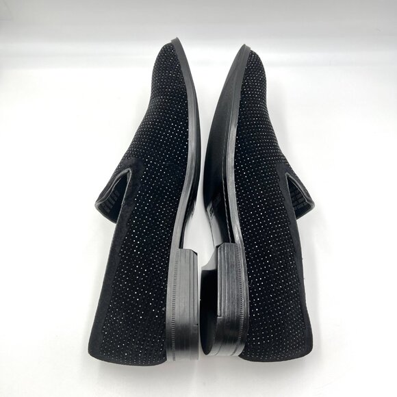 Stacy Adams‎ Mens Size 10.5M Black Studded Velvet Loafers Dress Shoes - Picture 9 of 14